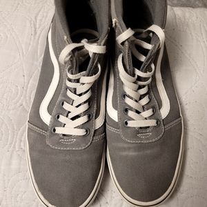 Womens sk8 Vans 9.5 gray white hi tops